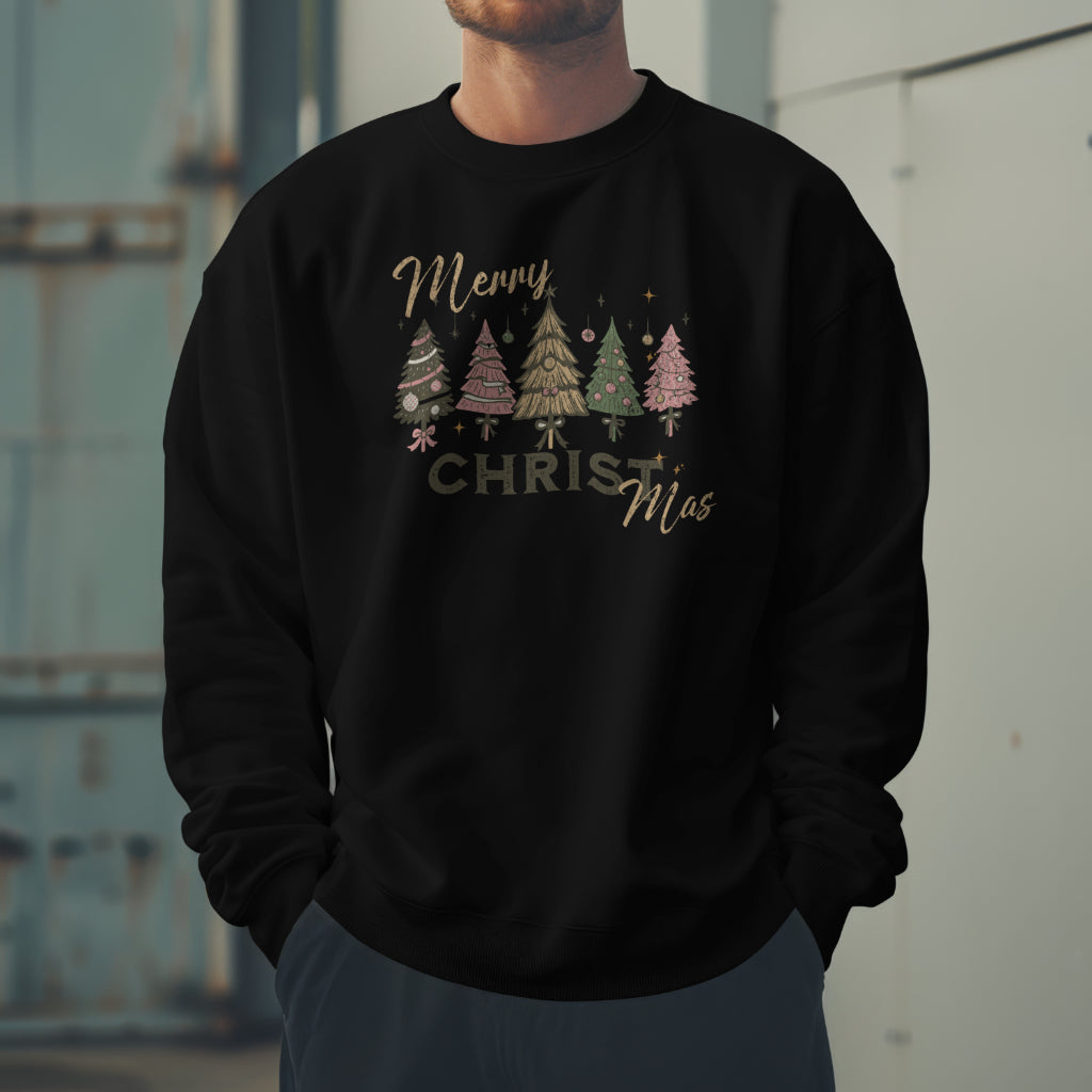 Merry CHRISTmas Sweatshirt - Pastel Christian Holiday Apparel
