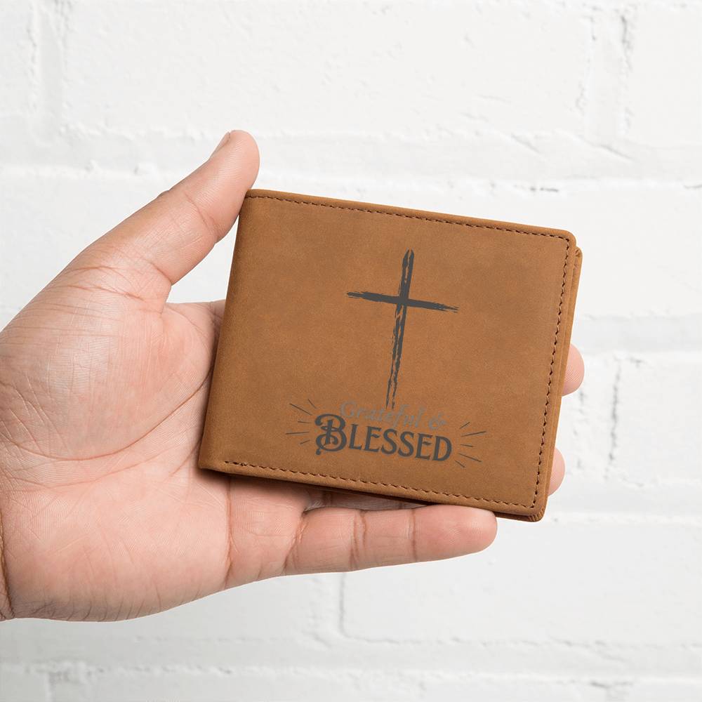 ELEVATED SPIRIT | GRATEFUL & BLESSED MEN'S LEATHER WALLET - Elevated Spirit 