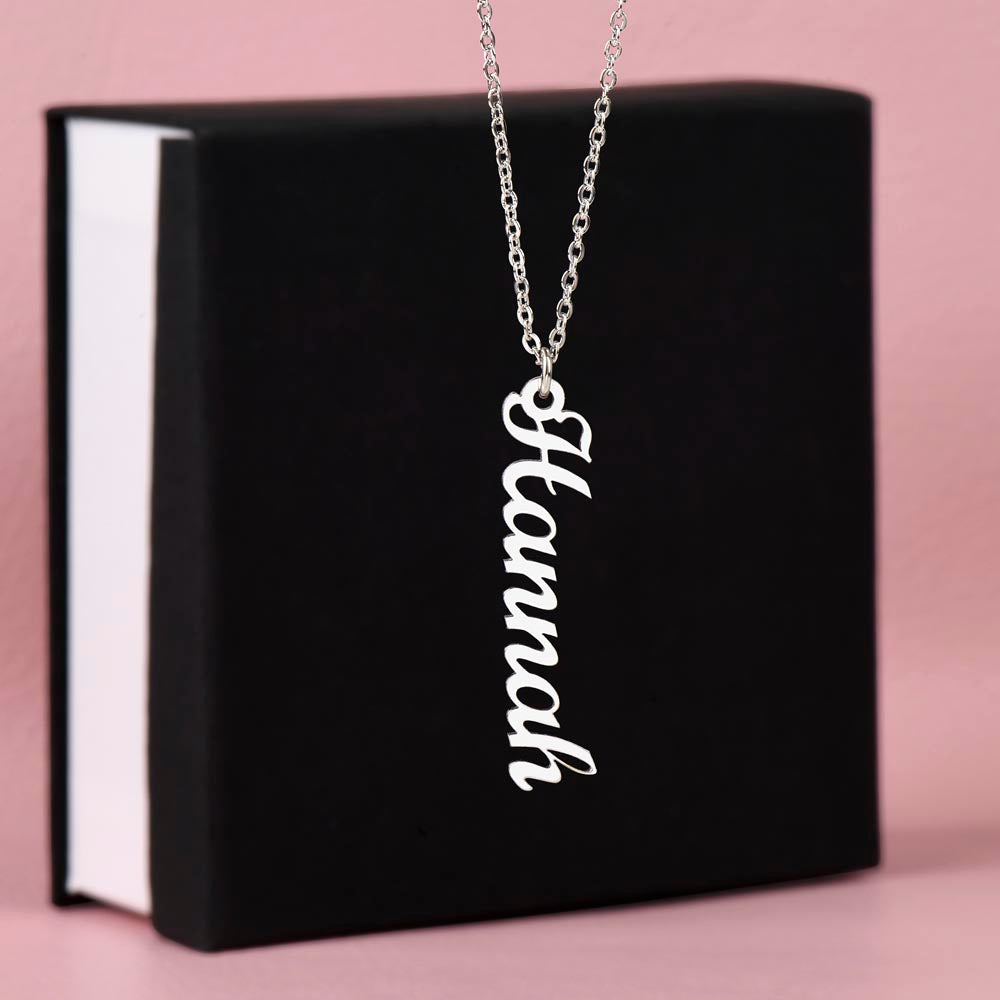 STT Vertical Custom Name Necklace - Made in USA - Elevated Spirit 