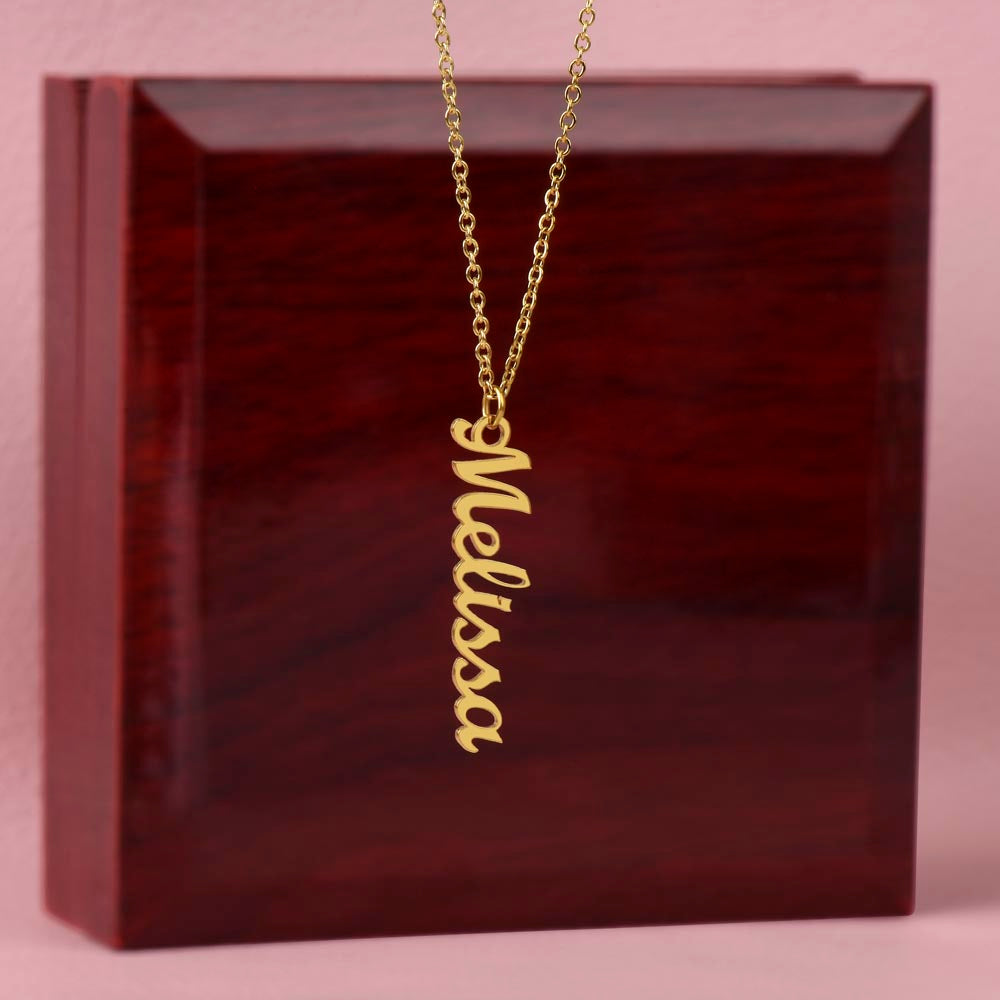 STT Vertical Custom Name Necklace - Made in USA - Elevated Spirit 