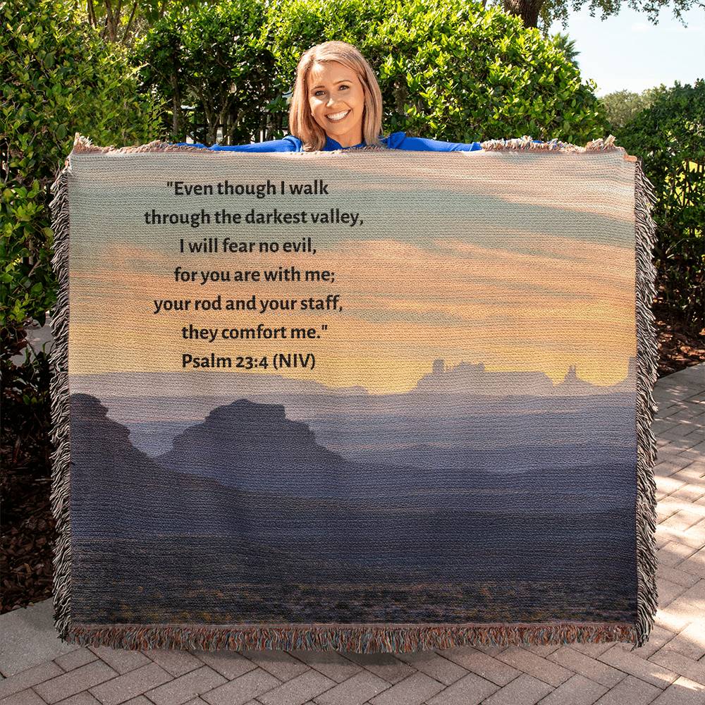 ELEVATED SPIRIT | PSALM 23:4 WOVEN BLANKET - Elevated Spirit 