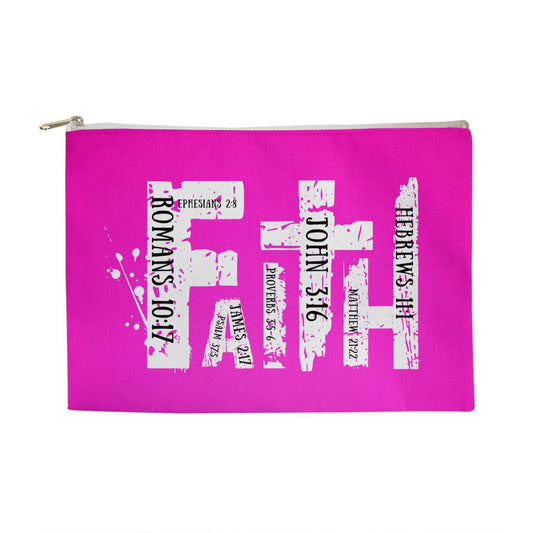 ELEVATED SPIRIT | HOT PINK FAITH  | LARGE ZIPPERED POUCH - Elevated Spirit 