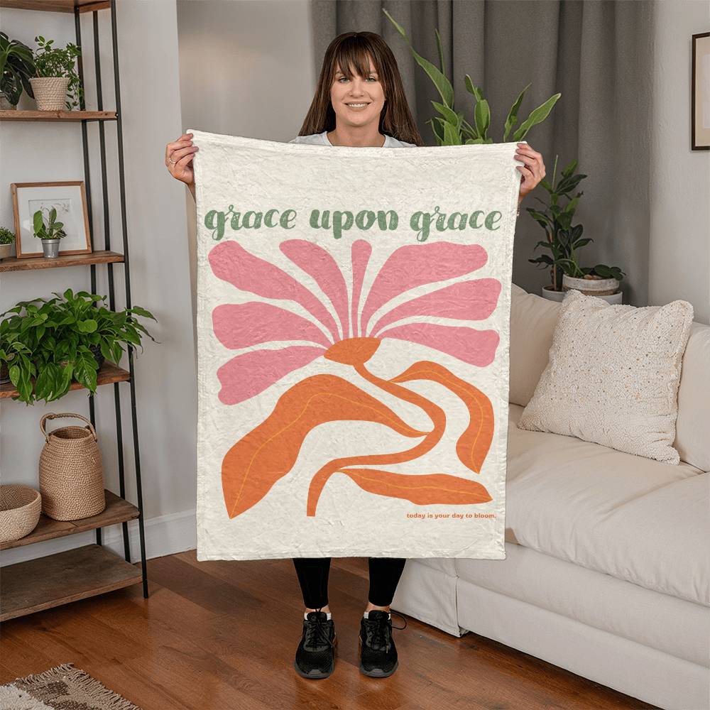 GRACE UPON GRACE MINK TOUCH FLEECE BLANKET - Elevated Spirit 