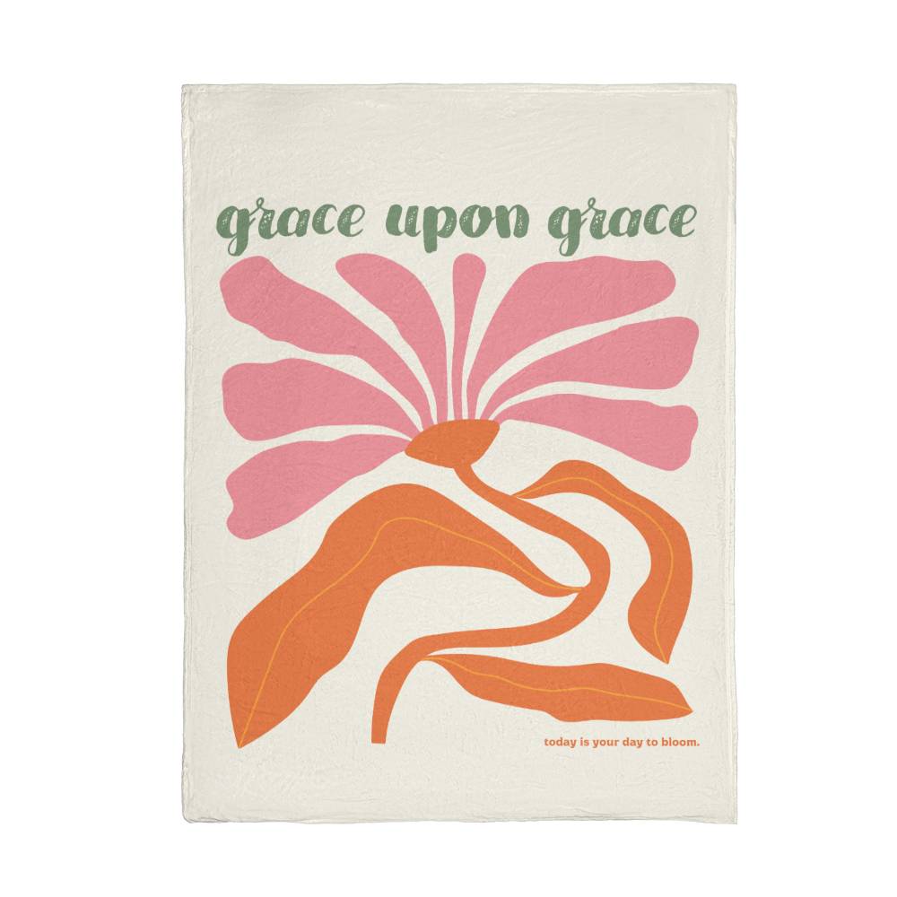 GRACE UPON GRACE MINK TOUCH FLEECE BLANKET - Elevated Spirit 