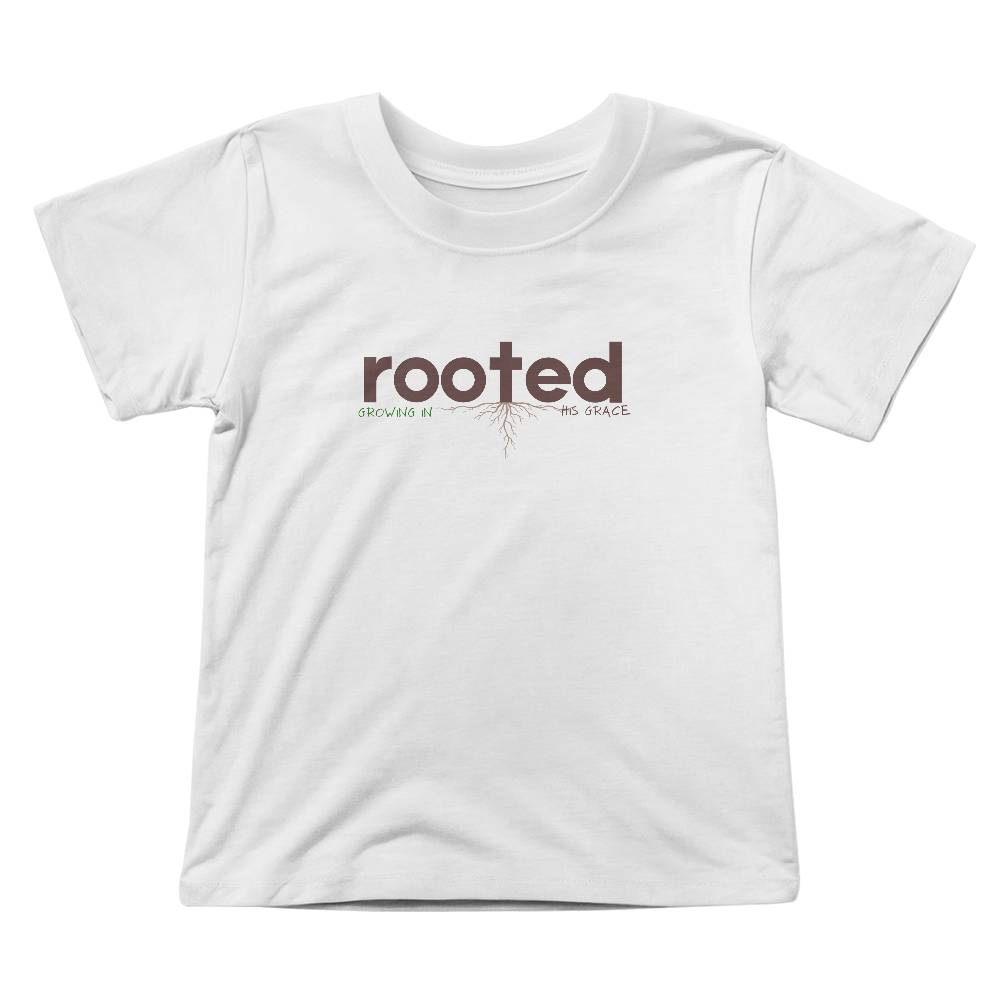 ROOTED GROWING IN HIS GRACE WHITE TODDLER CHRISTIAN TEE