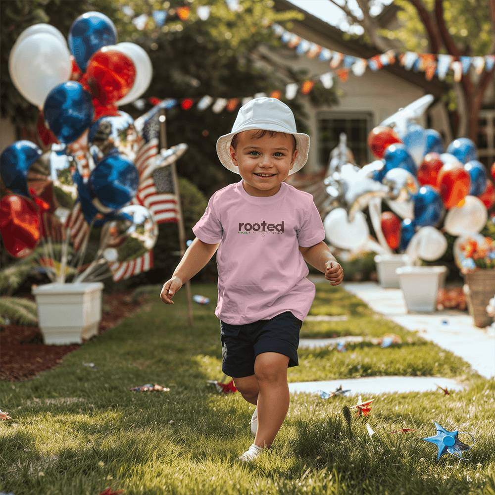 ROOTED GROWING IN HIS GRACE TODDLER PINK CHRISTIAN TEE