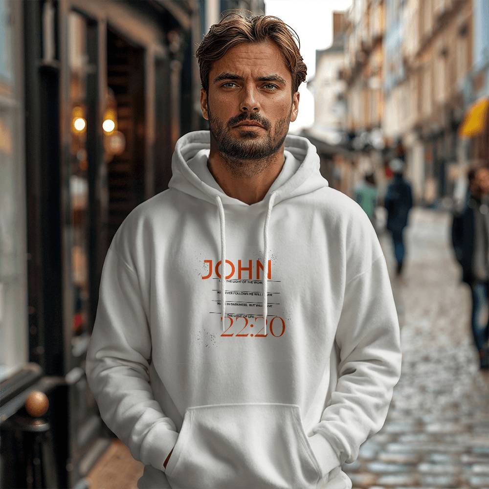 WHITE UNISEX JOHN 22:20 CHRISTIAN HOODIE