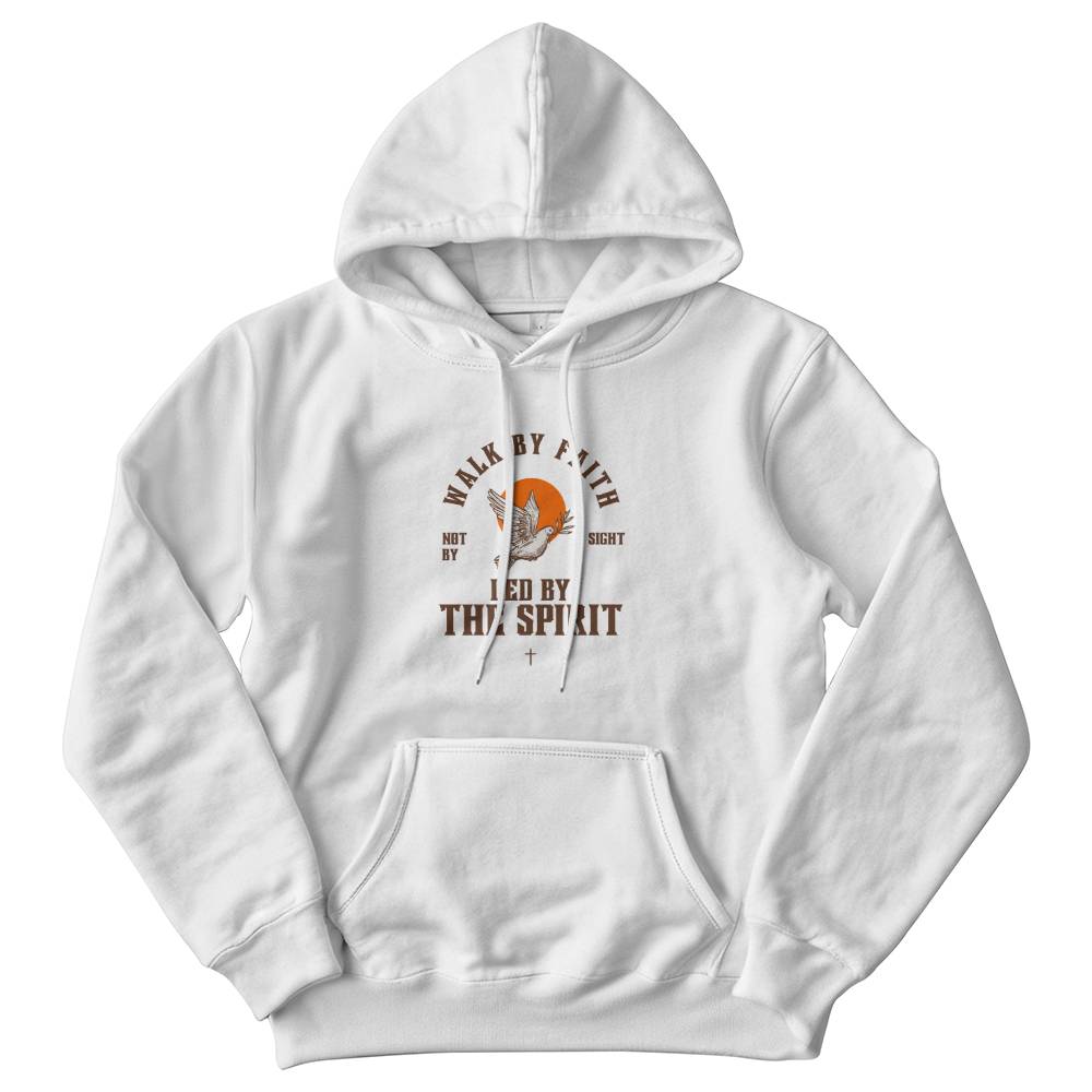 WALK BY FAITH WHITE CHRISTIAN HOODIE