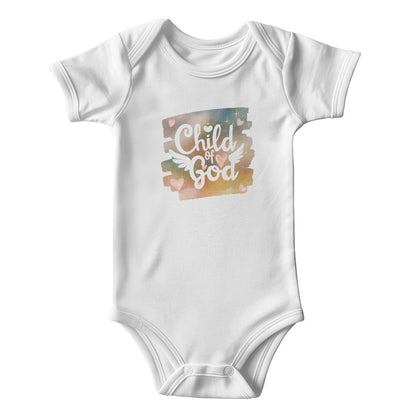 Child of God Christian bodysuit with wings - perfect Christian baby apparel.
